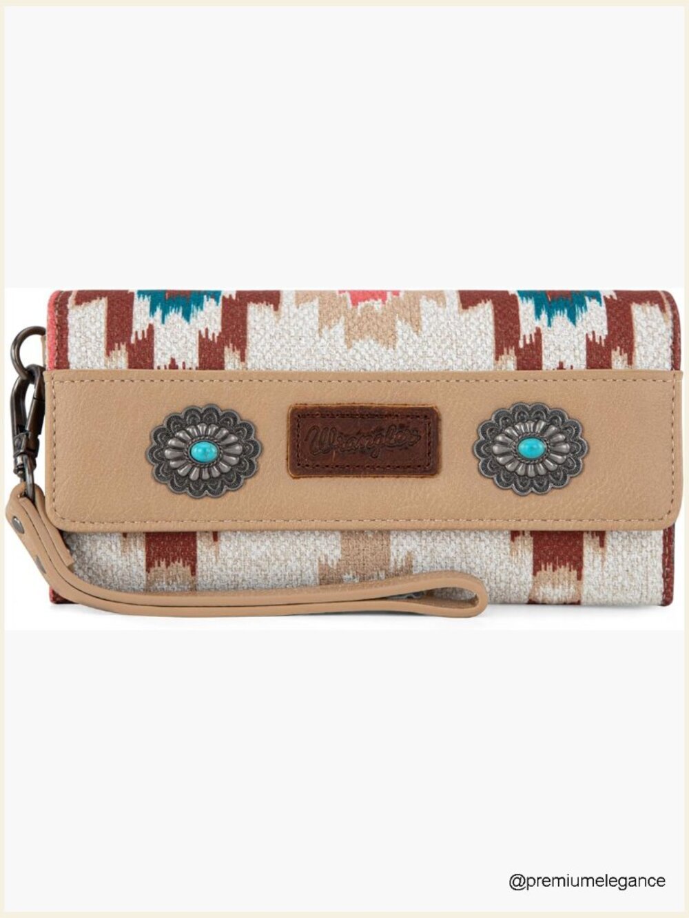 Trifold Wristlet Wallet with RFID, 13 Card Slots, Wrist Strap, Clutch